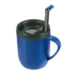 Taza térmica con cuchara mecánica y tapa