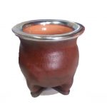 Mate en cerámica revestido en cuero natural Modelo MT010