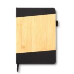 Libreta Eco bambú tapa dura de colores con portalapicera 21x14,5cm