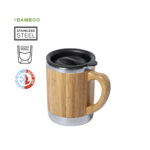Taza ecológica térmica de bambú y acero doble pared