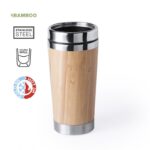 Vaso ecológico térmico de bambú y acero doble pared