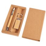 Set de lapicera y llavero ecológicos de bambú