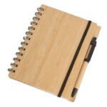 Libreta de bambú con lapicera 18x14,5cm