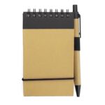 Libreta Kraft con elástico con lapicera 12,5x7,5cm