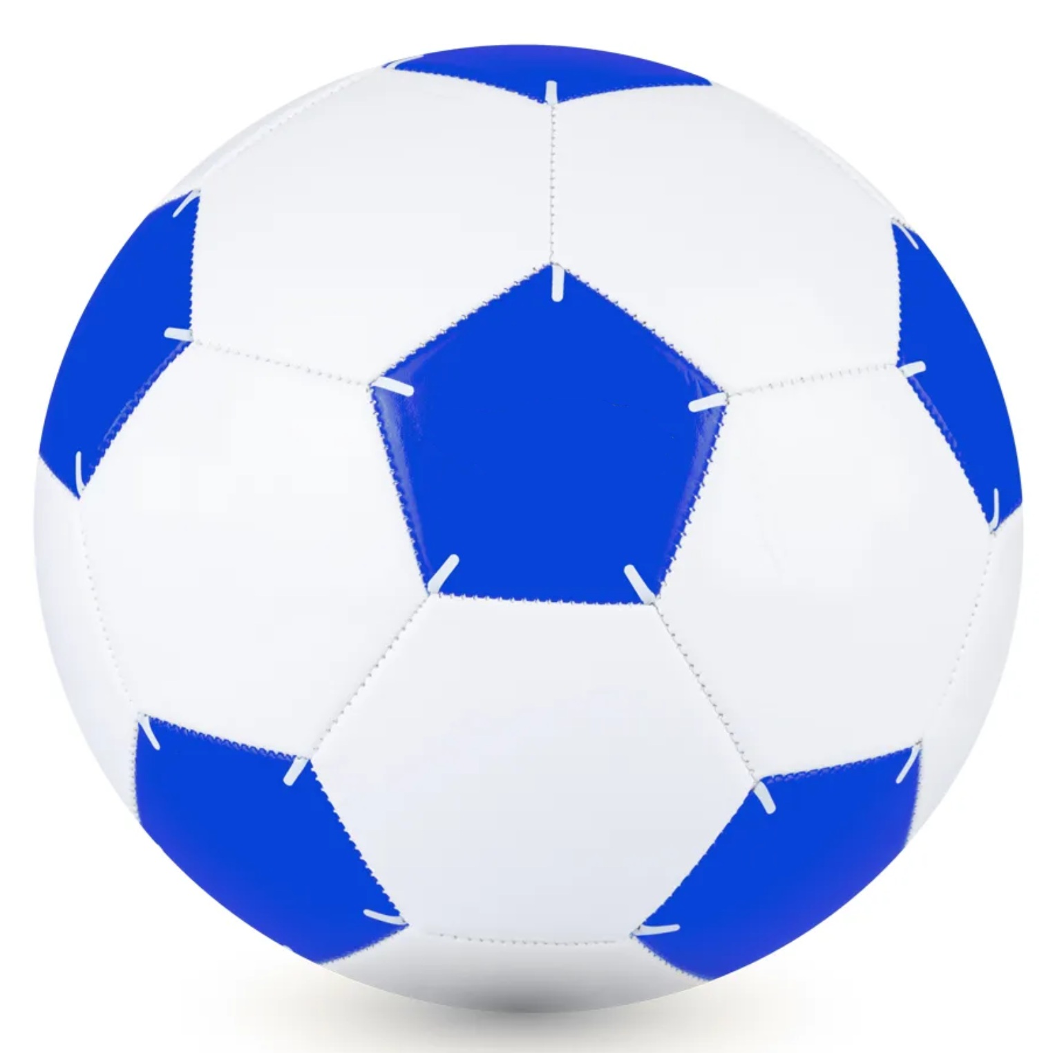 Pelotas de fútbol blancas y azules
